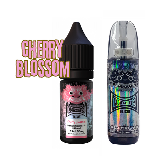 BARONG Cherry blossom Flavor Economy Pack (1+1) Refillable / 15ml 30mg Nicotine Salt E-liquid